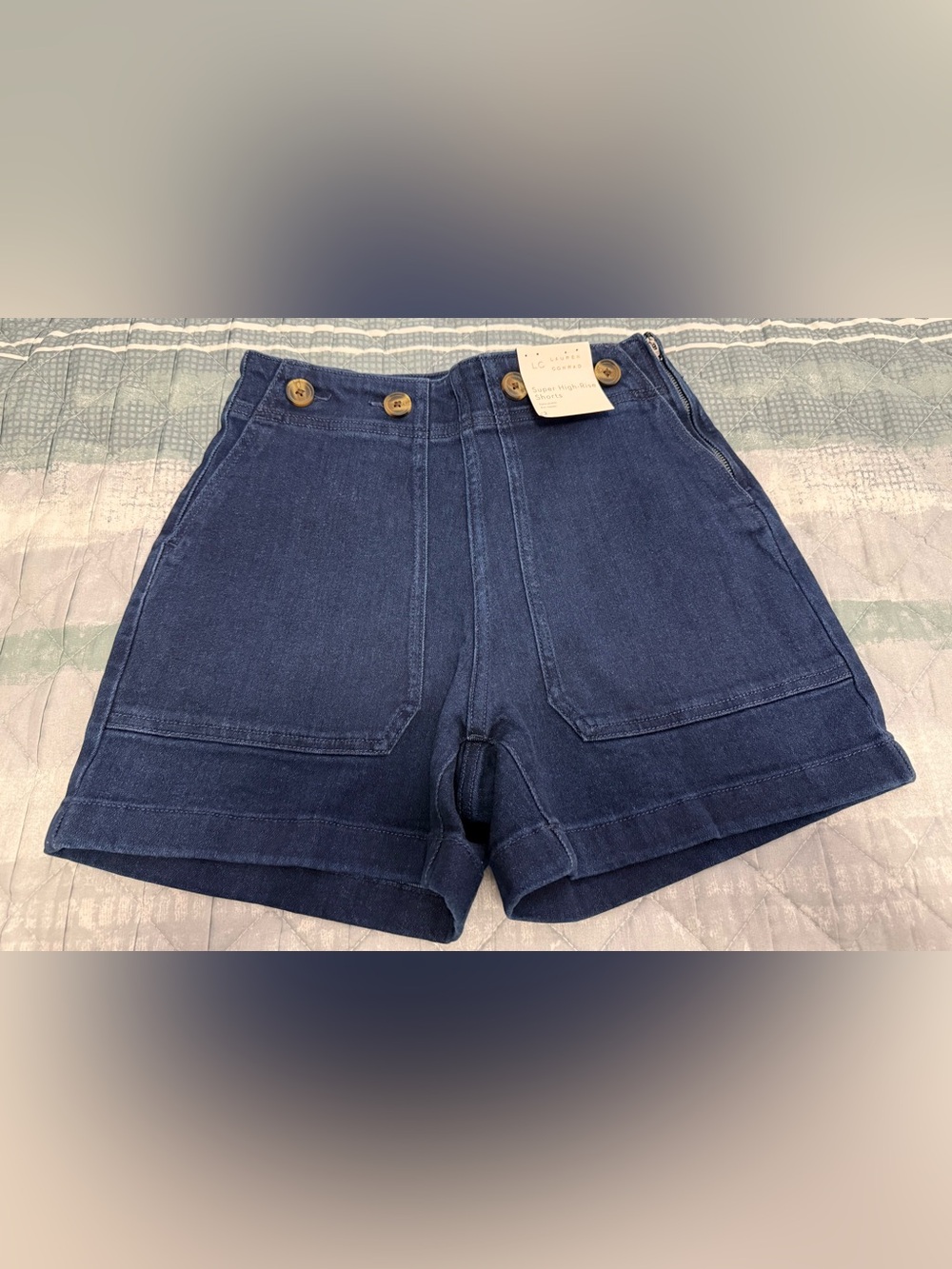 LC Lauren Conrad Super High-Rise Sailor Denim Shorts size 2 NWT